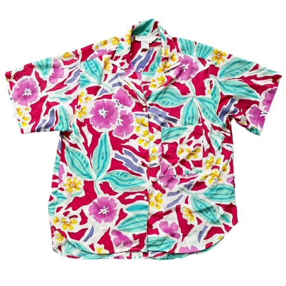 Vintage La Chine Classic by Galinda Wang Floral Shirt Size 10 - Picture 1 of 5